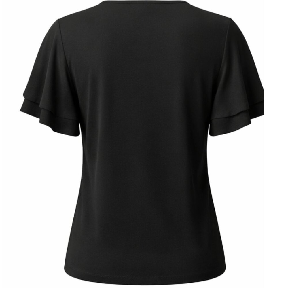 New, Ralph Lauren Pima Ruffle Button Flutter Sleeve Blouse - Picture 15 of 16